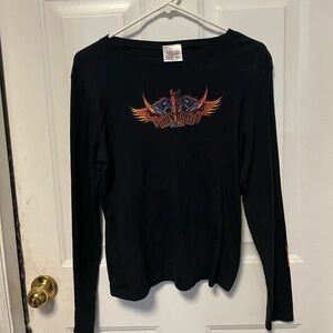 Vintage Iron Horse Saloon Bike Week 2006 Black Long Sleeve Graphic Tee